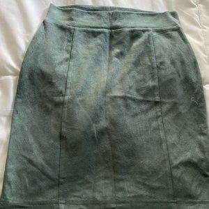 Blue suede skirt